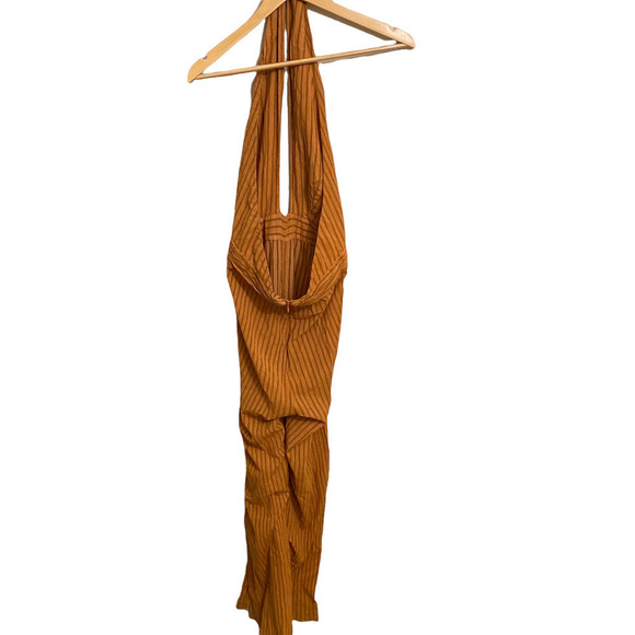 Third Form Jumpsuit Crossing Over Halter Ribbed Orange Size 2 - Picture 5 of 8